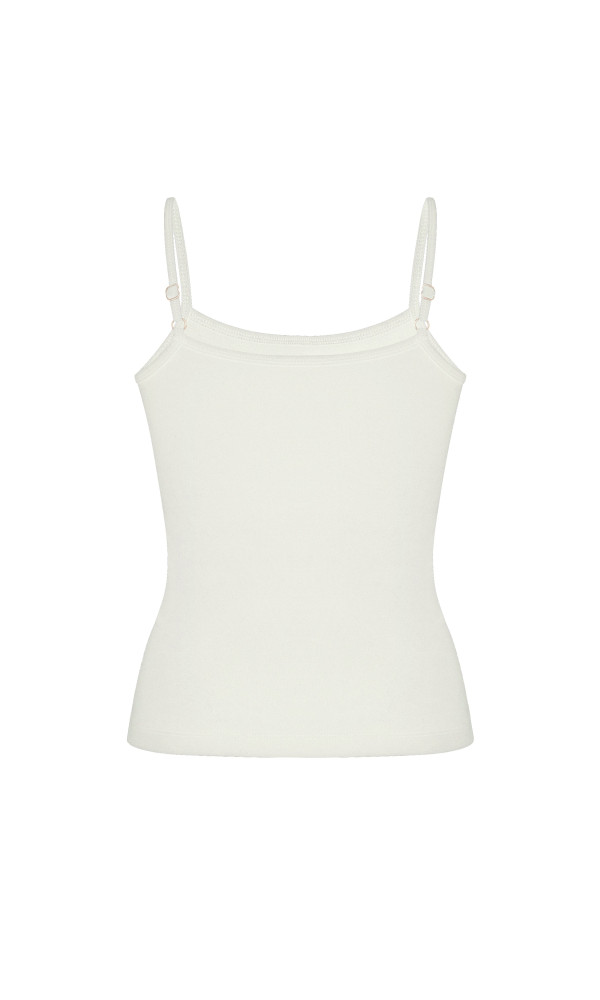 Майка на тонких бретелях молочна 