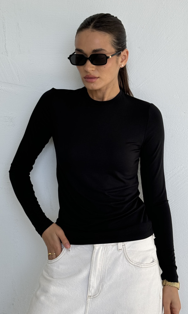 Лонгслів напівпрозорий чорний